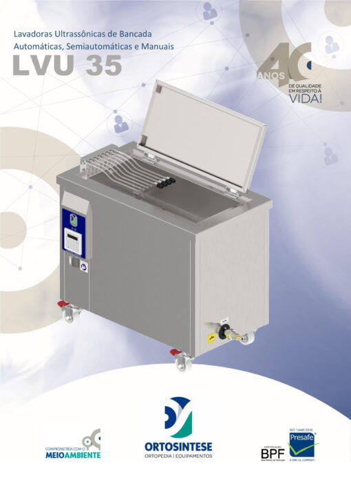 Lavadoras Ultrassônicas de Bancada Automáticas, Semiautomáticas e Manuais LVU 35